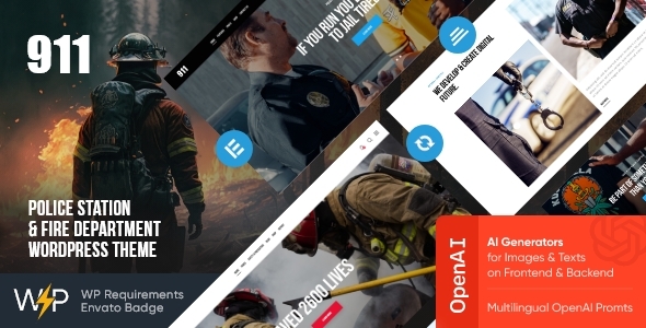 911 - Police Station & Fire Department WordPress Theme