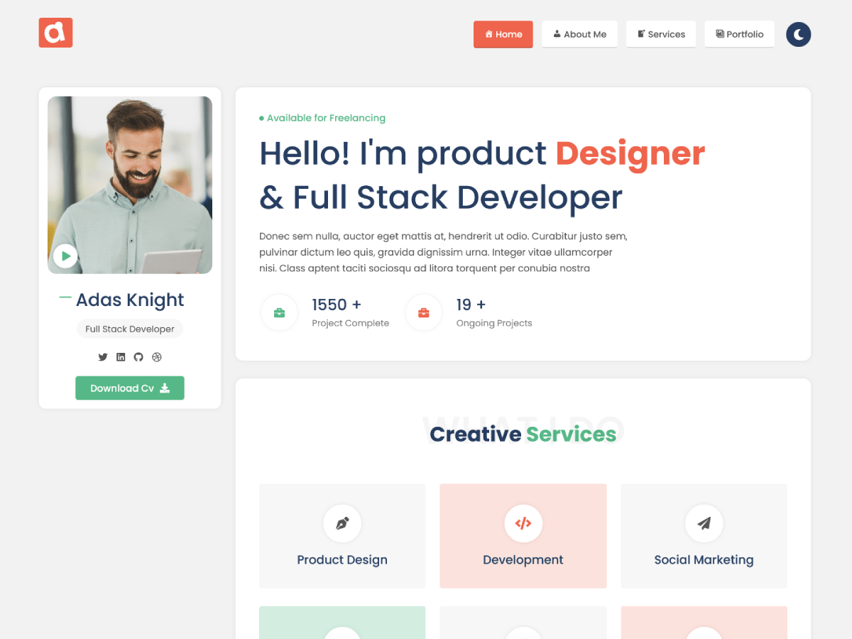 Adas Portfolio Wordpress Theme Screenshot