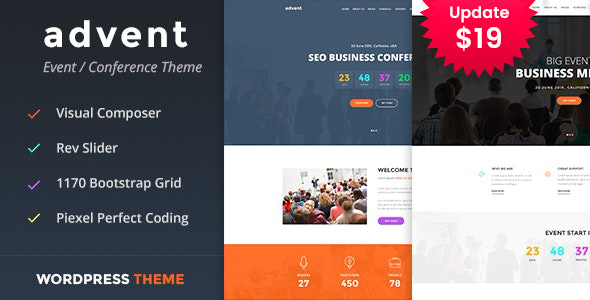 Advent - Conference & Event WordPress Theme