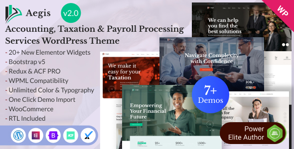 Aegis - Accounting, Taxation & Payroll Processing Services Elementor WordPress Theme