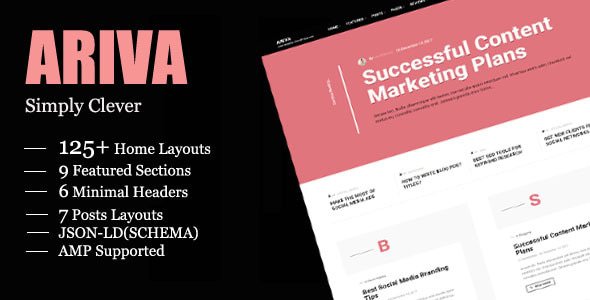 Ariva - Simple Text-Based WordPress Blog Theme