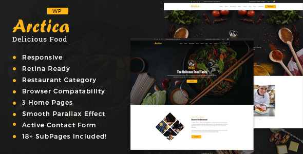 Artica : Restaurant WordPress theme