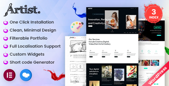 Artist Wordpress Theme: Showcase Painter, Sketcher, Writer & Handcraft Art with AI Content Generator