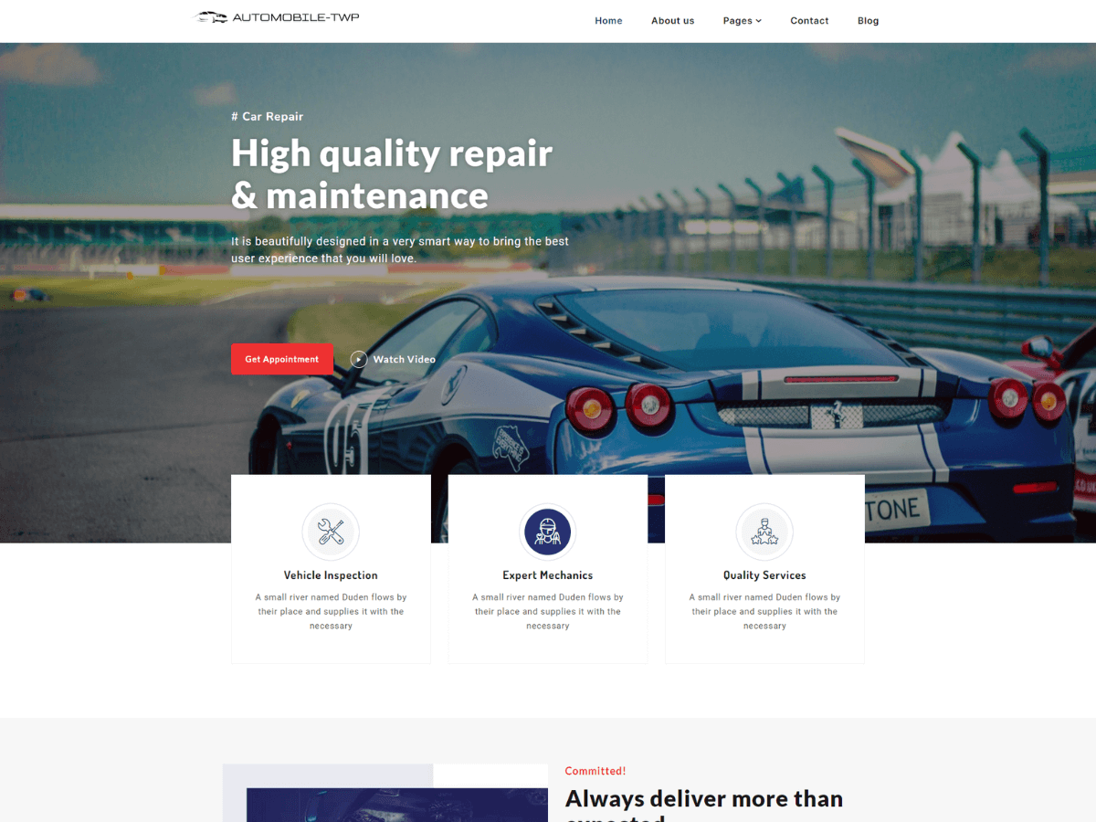 Automobile Elementor Wordpress Theme Screenshot