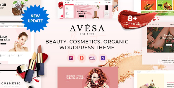 Avesa - Beauty, Cosmetics Store Elementor WooCommerce WordPress Theme (08+ Indexes + Mobile Layout)