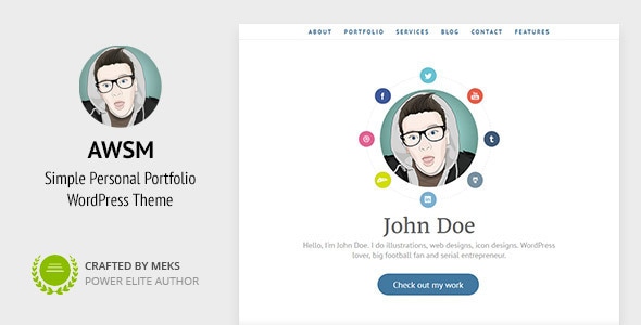 AWSM - One Page CV / Resume & Personal Portfolio WordPress Theme