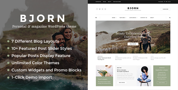 Bjorn - Responsive WordPress Personal Blog Theme