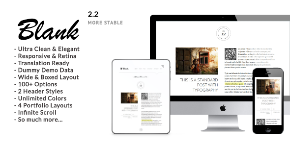 Blank - Elegant Minimalist Blog WordPress Theme