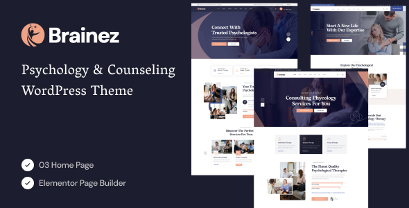 Brainez - Psychology And Counseling WordPress Theme