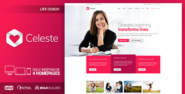 Celeste - Life Coach & Therapist WordPress Theme