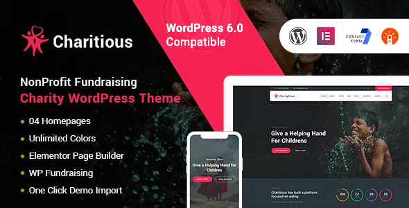 Charitious - NonProfit Fundraising Charity WordPress Theme