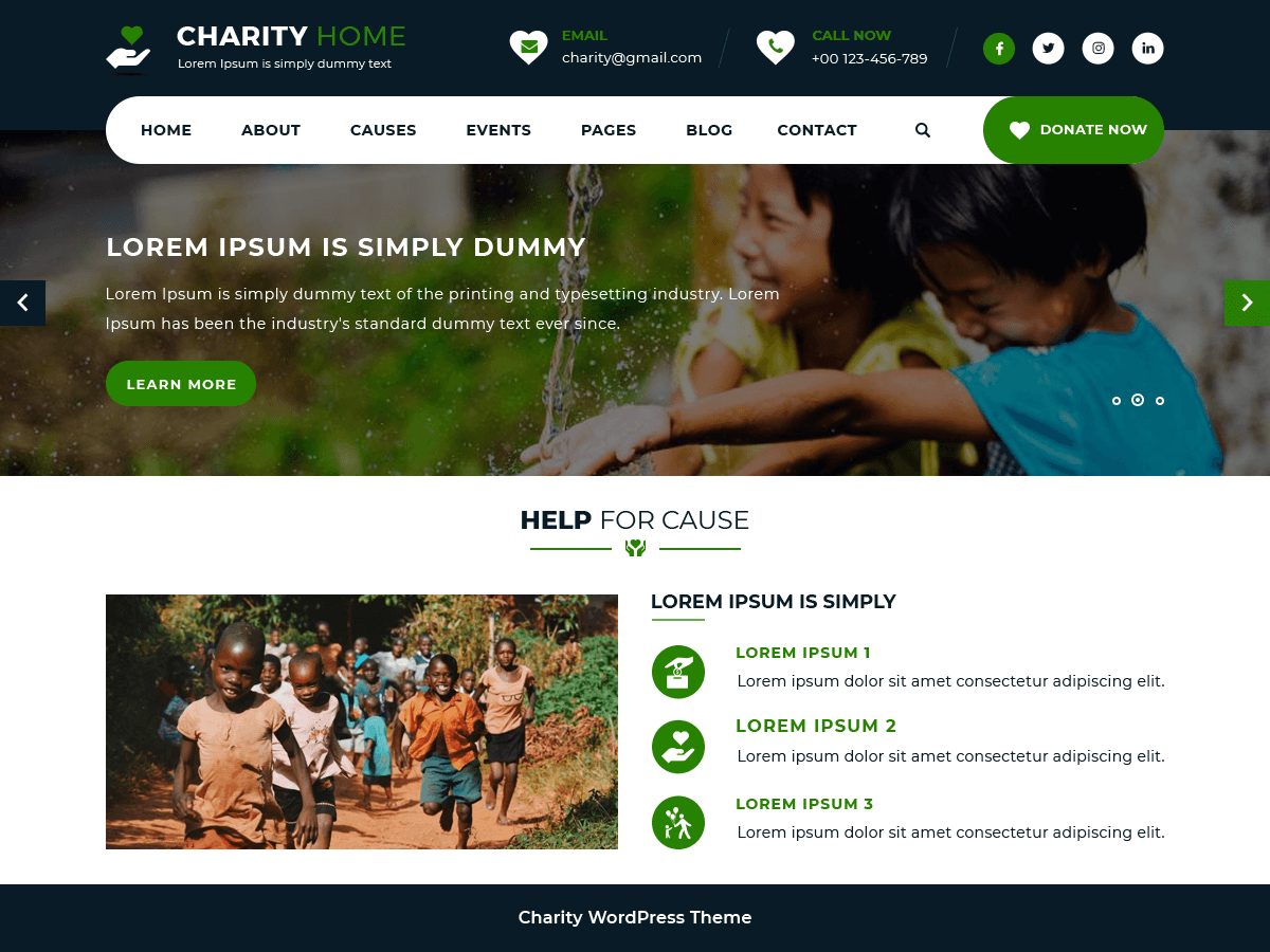 Charity Fundraiser Wordpress Theme Screenshot