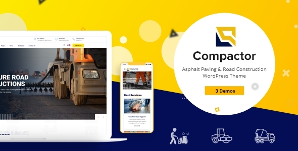 Compactor - Road Construction WordPress Theme