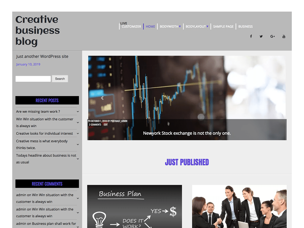 Creative Business Blog Wordpress Theme Screenshot