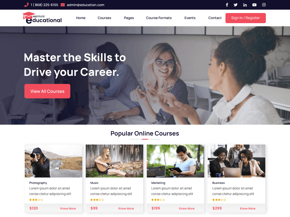 Educational Institute Wordpress Theme Screenshot