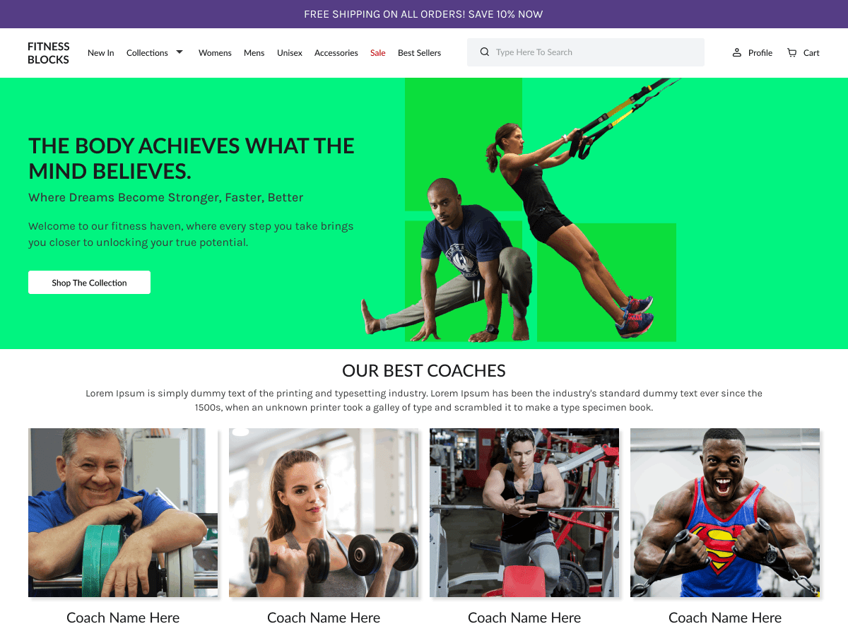 Fitness Blocks Wordpress Theme Screenshot
