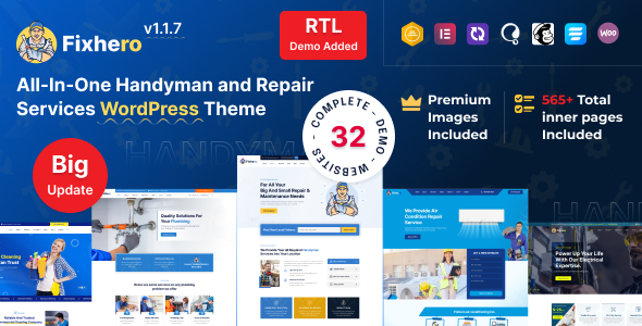 Fixhero - Handyman & Repair Services WordPress Theme