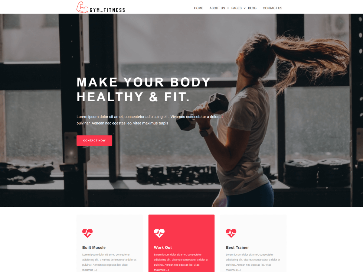 Gym Fitness WP Wordpress Theme Screenshot