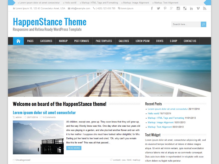 HappenStance Premium Wordpress Theme Screenshot