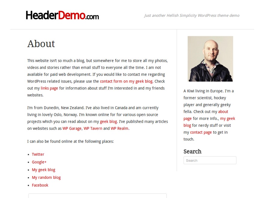 Hellish Simplicity Wordpress Theme Screenshot