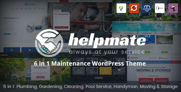 Helpmate - 6 in 1 Maintenance WordPress Theme