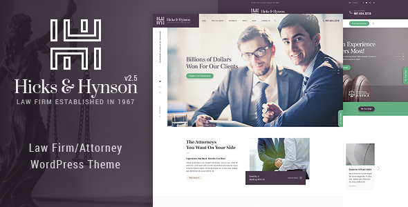 Hicks & Hynson - Law Firm/Attorney  WordPress Theme