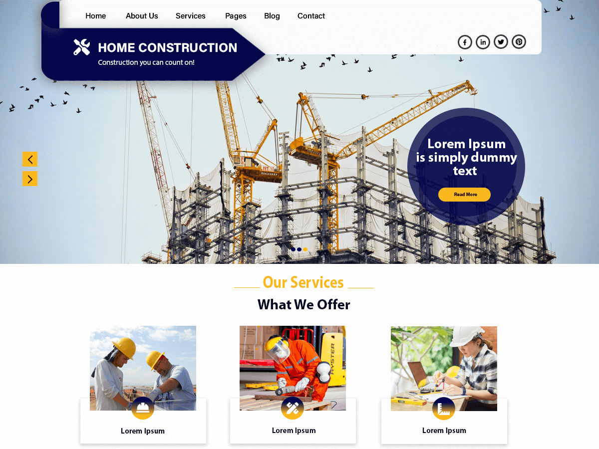 Home Construction Wordpress Theme Screenshot