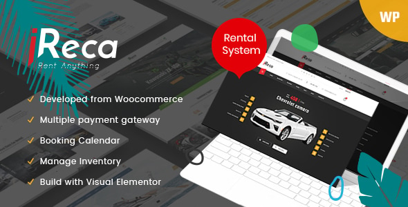 Ireca - Car Rental Boat, Bike, Vehicle, Calendar WordPress Theme