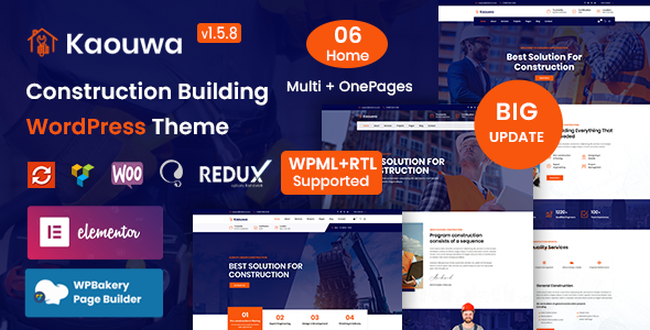 Kaouwa - Construction Building WordPress Theme