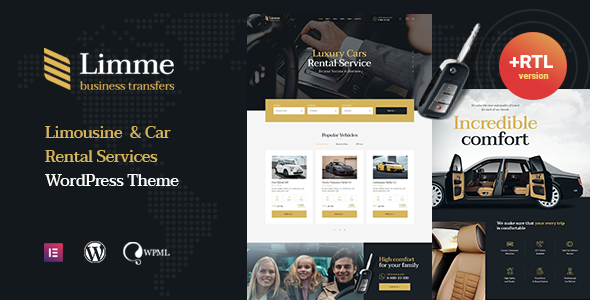 Limme - Limousine Transfers & Car Dealer WordPress Theme + RTL