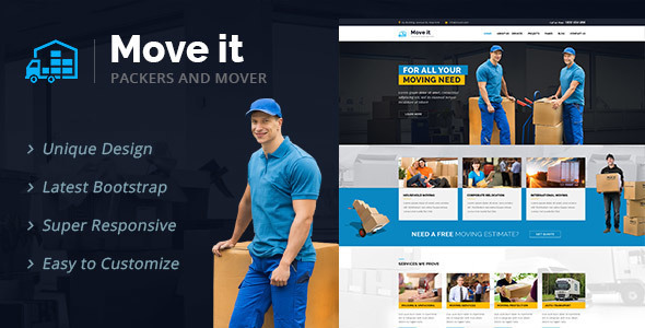 MoveIt - Movers, Relocation, Transportation Company WordPress Theme