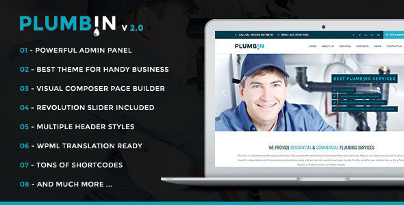 Plumbin - Plumbing and Construction WordPress Theme