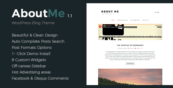 About-Me | Minimal & Clean WordPress Theme