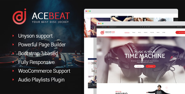 AceBeat - DJ Personal Page WordPress Theme