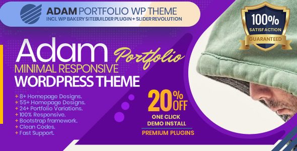 ADAM - Minimal Responsive Portfolio WordPress Theme