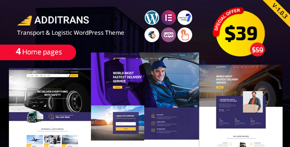 Additrans - Transport and Logistics WordPress Theme