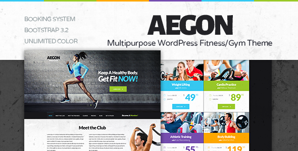 Aegon - Responsive Gym/Fitness Club WordPress Theme