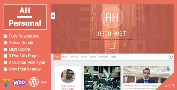 AH Personal - Creative Resume & Blog Theme