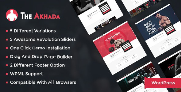 Akhada - Gym & Fitness Wordpress theme