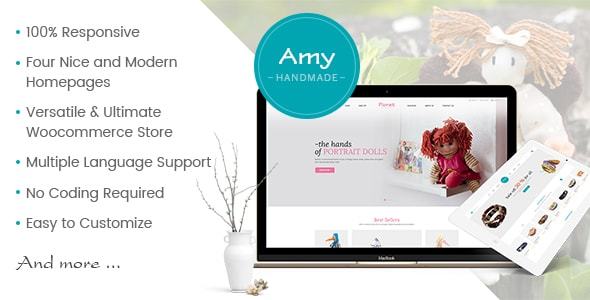 Amy Handmade - Blog and Shop WordPress Theme