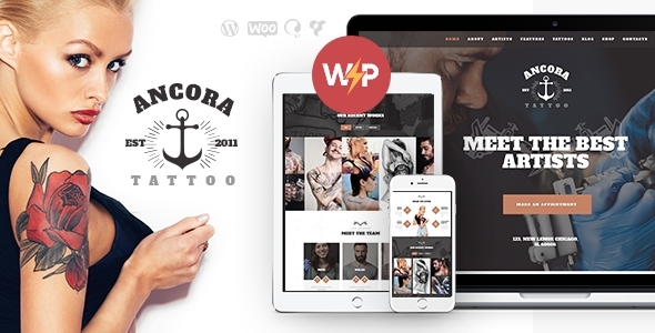 Ancora | Tattoo Salon & Shop WordPress Theme