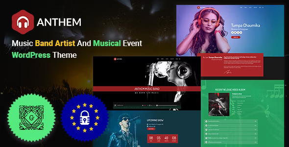 Anthem - Music Band Artist & Musical Event WordPress Theme