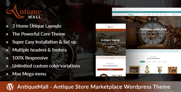 AntiqueMall - Antique Store Marketplace WordPress Theme