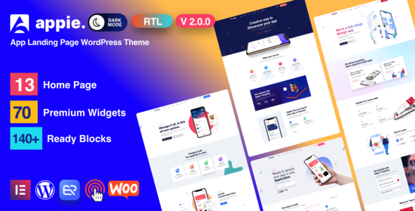 appie app landing page WordPress Theme