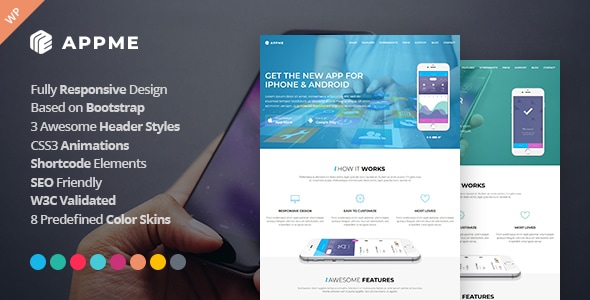 AppMe - App Landing Page WordPress Theme