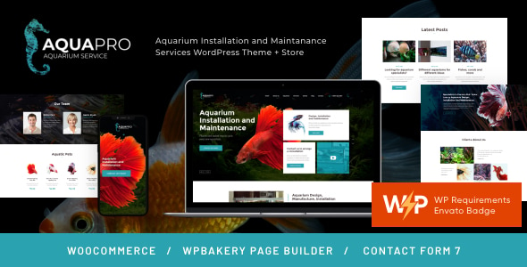 AquaPro | Aquarium & Maintenance Services WordPress Theme + Store