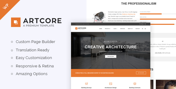 Artcore - Building Architecture WordPress Theme