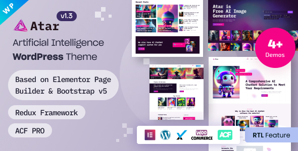 Atar - AI Startup Company Elementor WordPress Theme