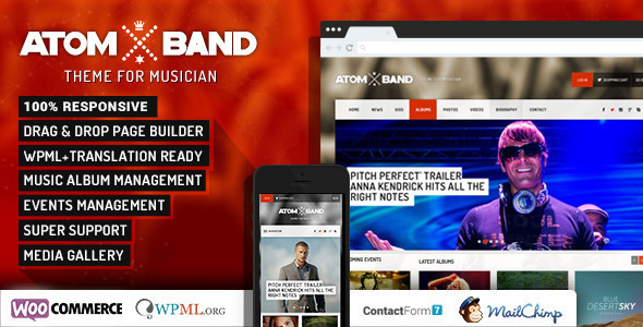 AtomBand-Responsive Dj Events & Music Theme