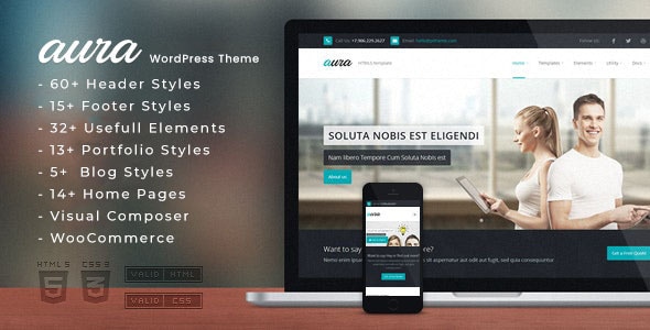 Aura - One Page & Multi Page WordPress Theme